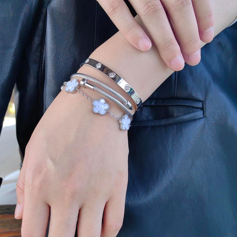 Jade cabbage Store Gold Bracelets for Women 18K Gold Plated Love Friendship Bracelet With Cubic Zirconia Cuff Bangle Jewelry Set Witness the Gift of Love - Image 2